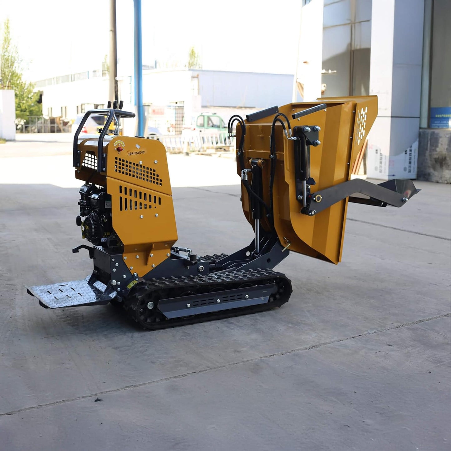 Heavy-Duty 6.5HP 1100LBS Tracked Hydraulic Dumper with Shovel