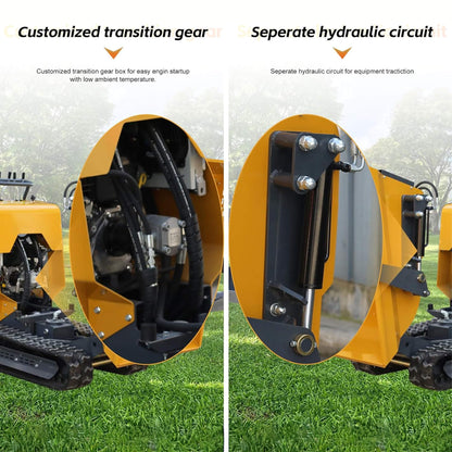 Heavy-Duty 6.5HP 1100LBS Tracked Hydraulic Dumper with Shovel