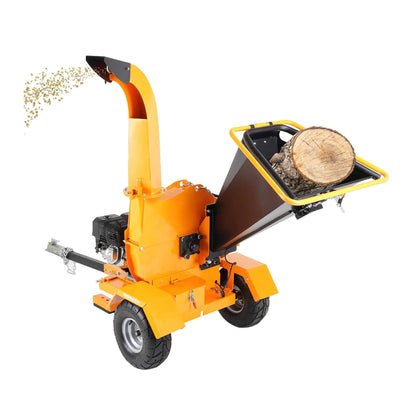 Heavy-Duty 6-Inch 420CC 15HP Towable Gas Wood Chipper Shredder