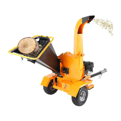 Heavy-Duty 6-Inch 420CC 15HP Towable Gas Wood Chipper Shredder