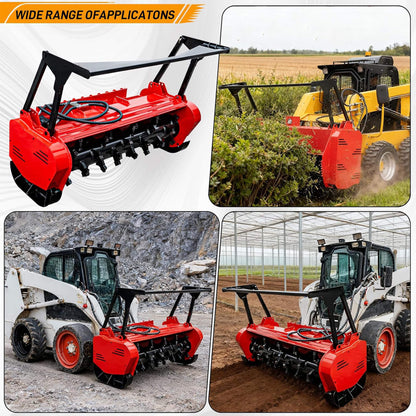 Heavy-Duty 60-Inch Hydraulic Forestry Mulcher Skid Steer Loader Attachment
