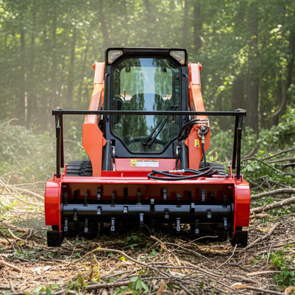 Heavy-Duty 60-Inch Hydraulic Forestry Mulcher Skid Steer Loader Attachment
