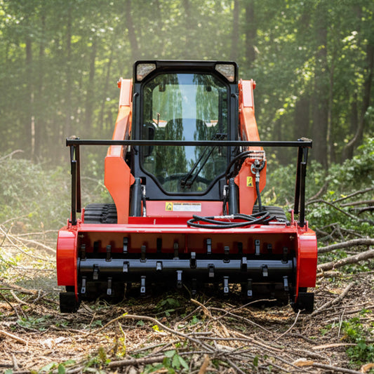 Heavy-Duty 60-Inch Hydraulic Forestry Mulcher Skid Steer Loader Attachment