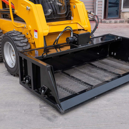 Heavy-Duty 60-Inch Topsoil Screening Skid Steer Bucket Attachment