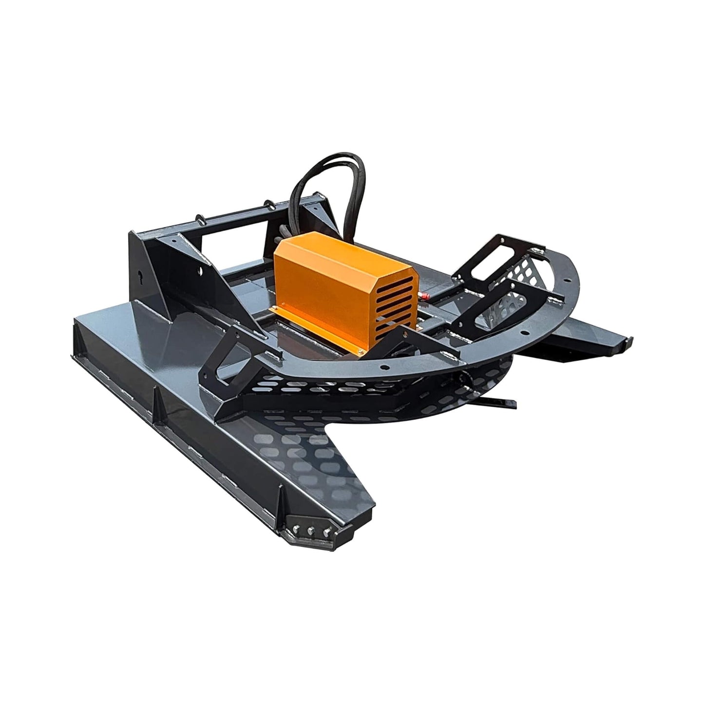 Heavy-Duty 66-Inch Open Front Deck Skid Steer Brush Cutter Attachment with 3 Steel Blades