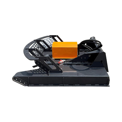 Heavy-Duty 66-Inch Open Front Deck Skid Steer Brush Cutter Attachment with 3 Steel Blades