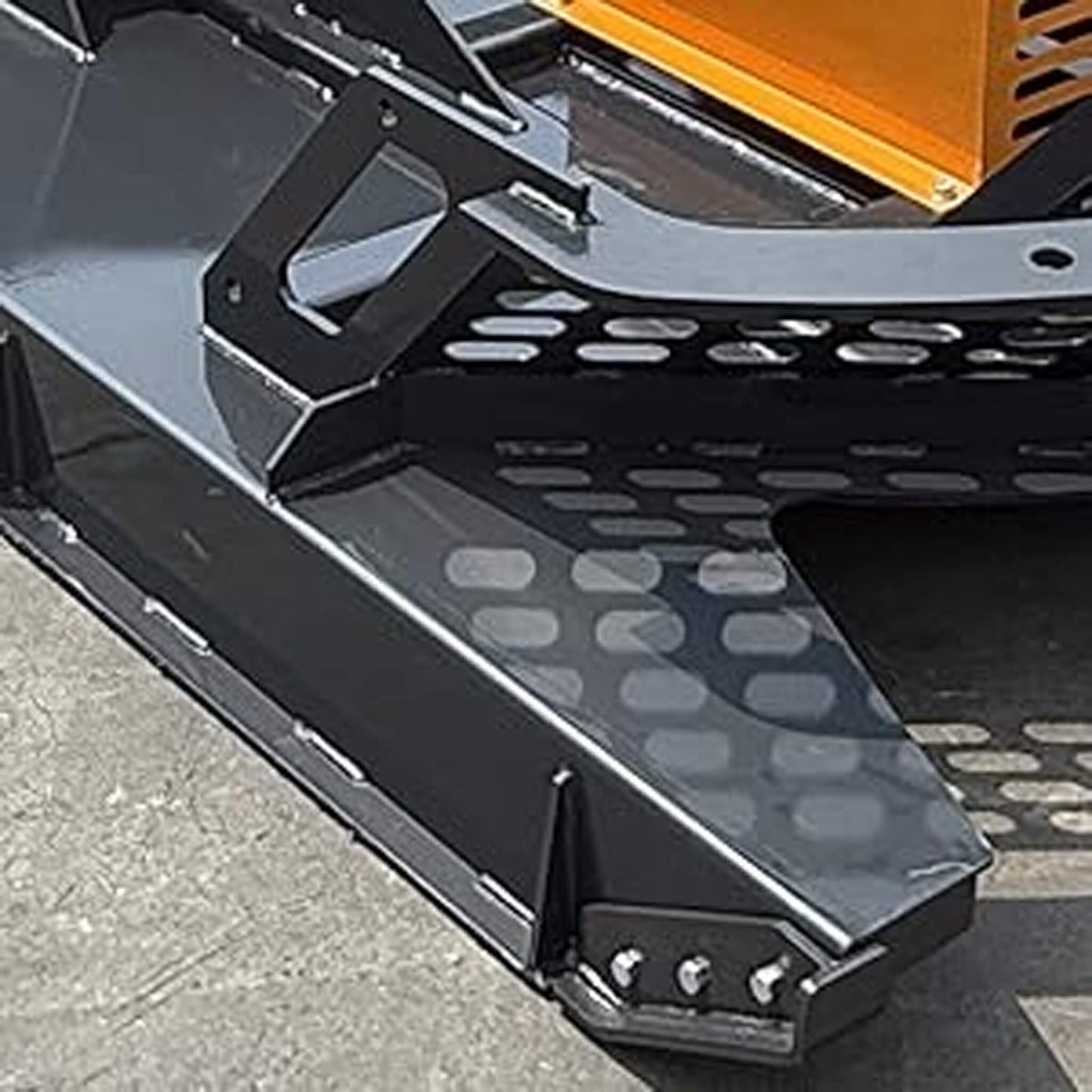 Heavy-Duty 66-Inch Open Front Deck Skid Steer Brush Cutter Attachment with 3 Steel Blades
