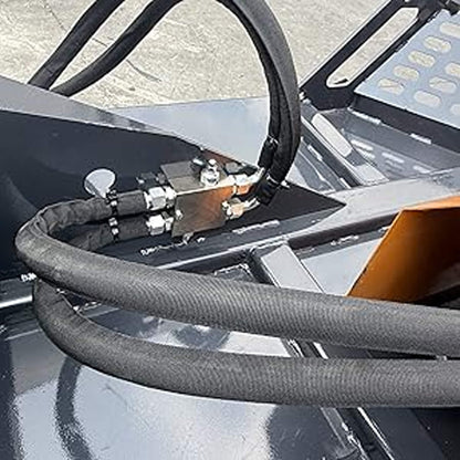 Heavy-Duty 66-Inch Open Front Deck Skid Steer Brush Cutter Attachment with 3 Steel Blades