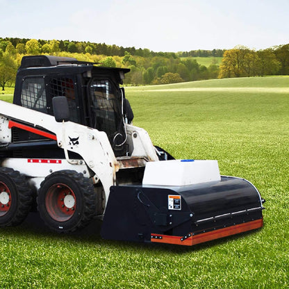 Heavy-Duty 72-Inch Hydraulic Drive Broom Sweeper Skid Steer Attachment with Water Tank