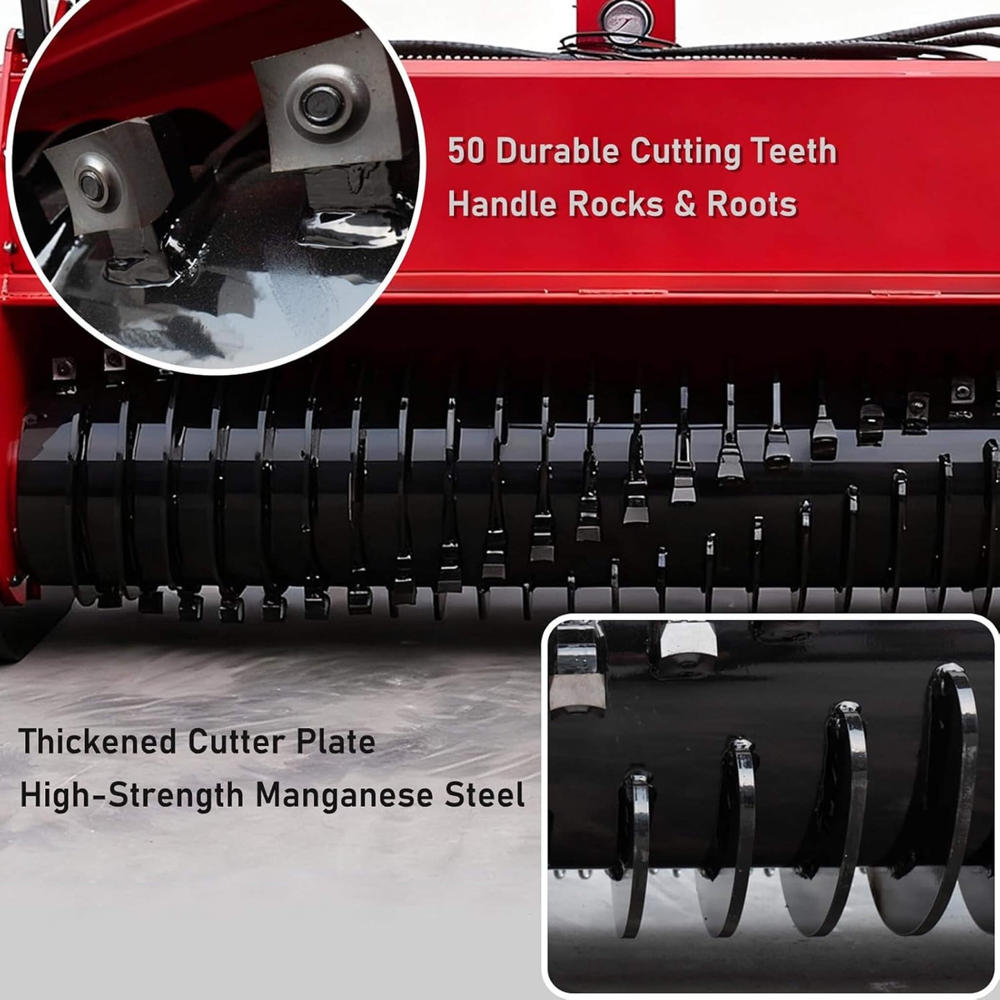 Heavy-Duty 72-Inch Hydraulic Forestry Mulcher Skid Steer Loader Attachment