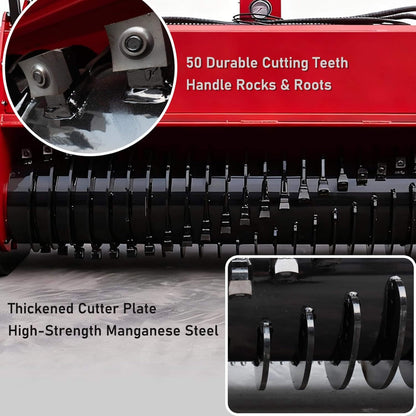 Heavy-Duty 72-Inch Hydraulic Forestry Mulcher Skid Steer Loader Attachment