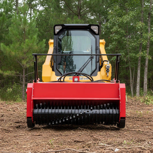 Heavy-Duty 72-Inch Hydraulic Forestry Mulcher Skid Steer Loader Attachment