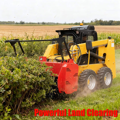 Heavy-Duty 72-Inch Hydraulic Forestry Mulcher Skid Steer Loader Attachment