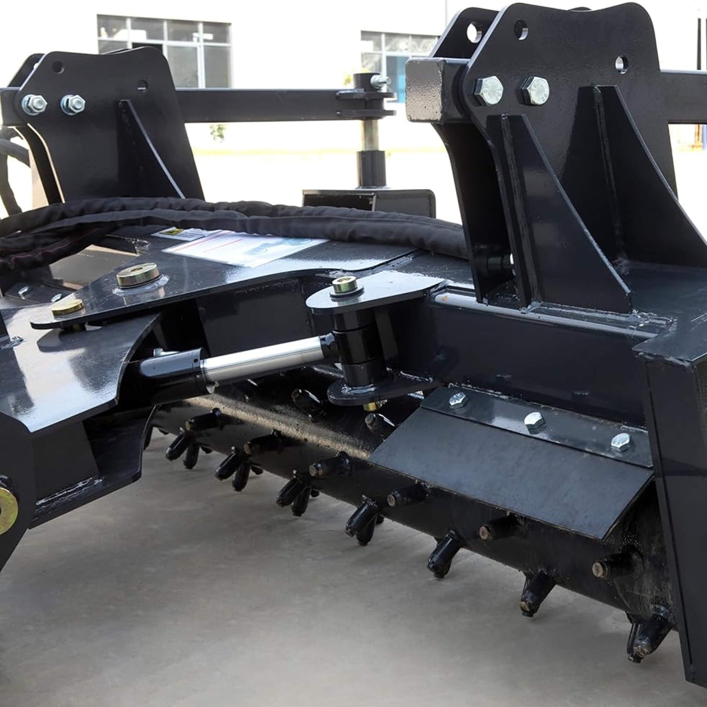 Heavy-Duty 72-Inch Hydraulic Soil Power Rake Skid Steer Attachment