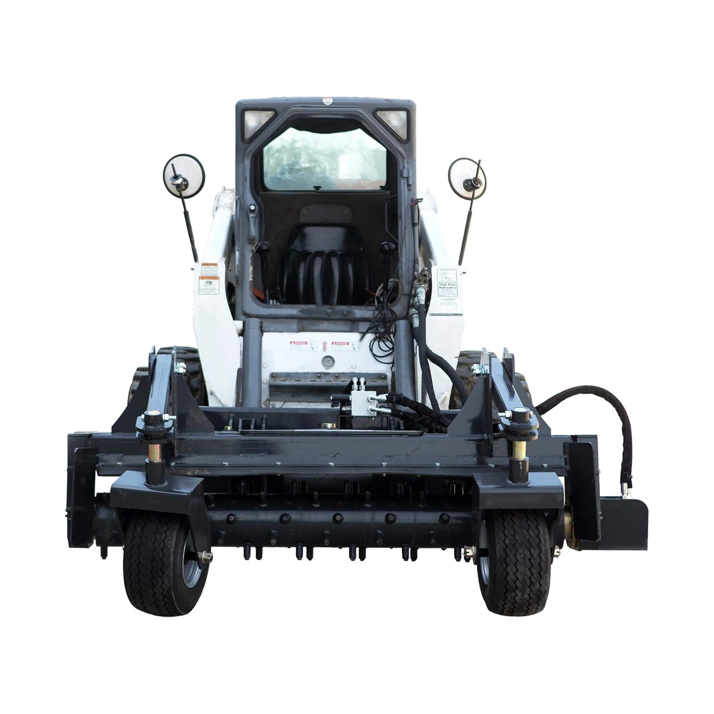 Heavy-Duty 72-Inch Hydraulic Soil Power Rake Skid Steer Attachment
