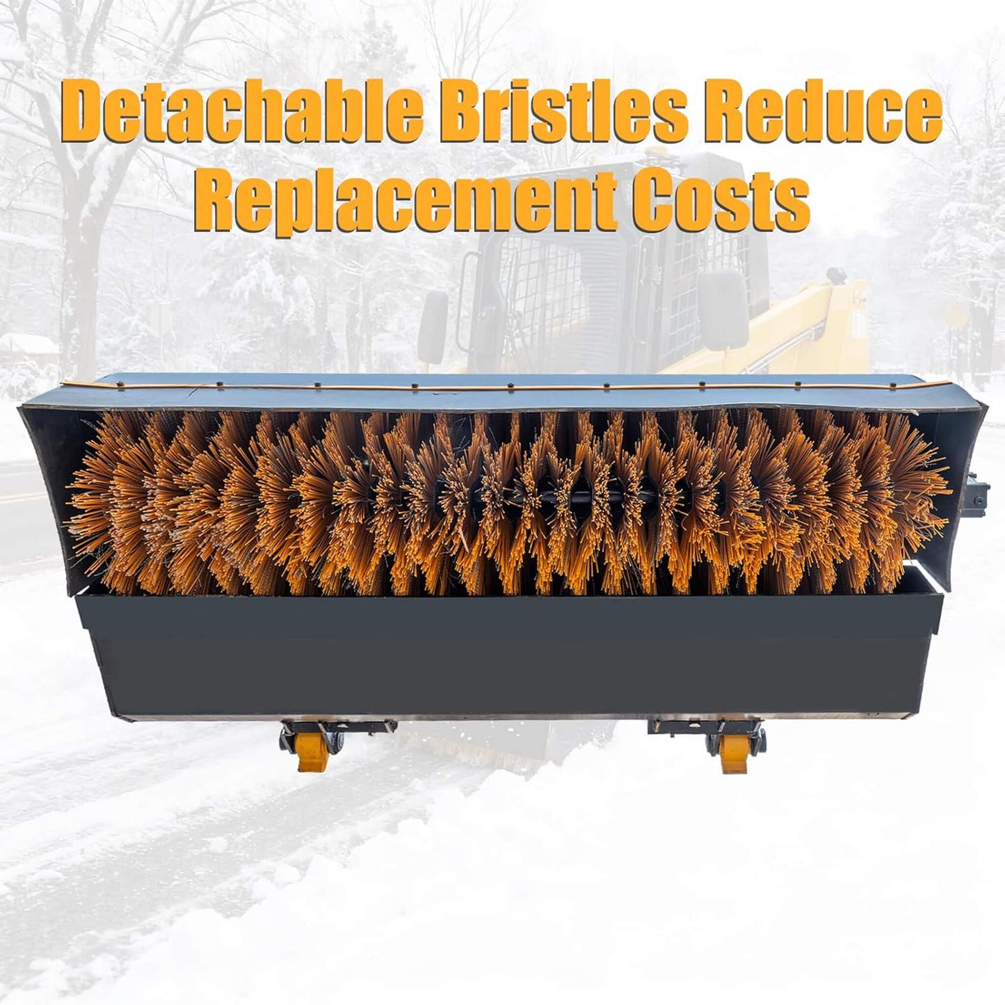 Heavy-Duty 72-Inch Industrial Skid Steer Sweeper Attachment