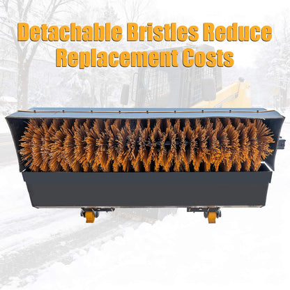 Heavy-Duty 72-Inch Industrial Skid Steer Sweeper Attachment