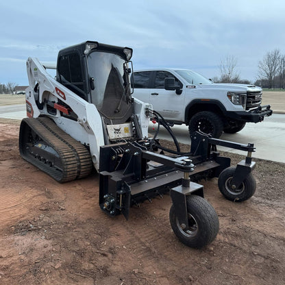 Heavy-Duty 72-Inch Industrial Soil Power Rake Skid Steer Attachment