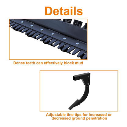 Heavy-Duty 72-Inch Leveler Ripper Scarifier Skid Steer Attachment