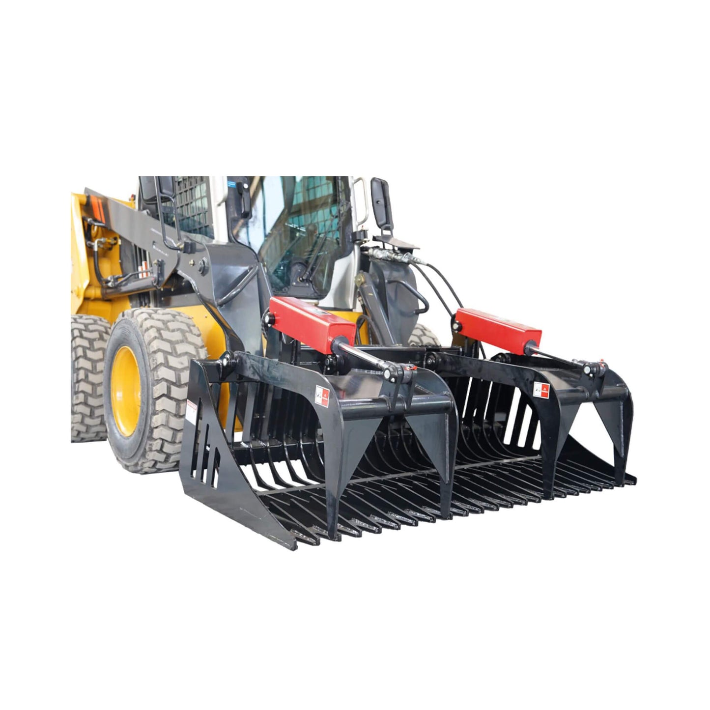Heavy-Duty 72-Inch Rock Grapple Bucket Skid Steer Attachment with Quick Attach