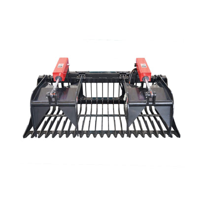 Heavy-Duty 72-Inch Rock Grapple Bucket Skid Steer Attachment with Quick Attach