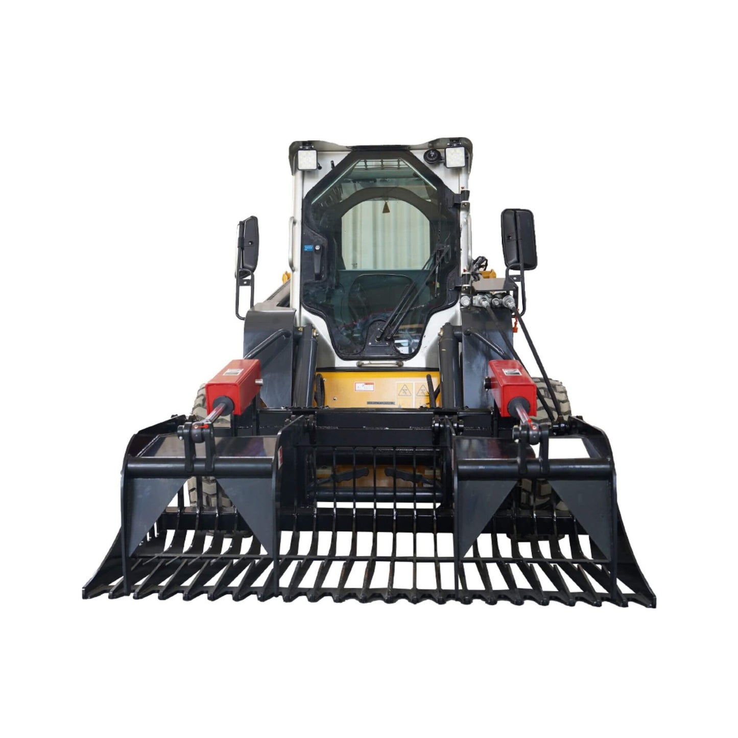 Heavy-Duty 72-Inch Rock Grapple Bucket Skid Steer Attachment with Quick Attach