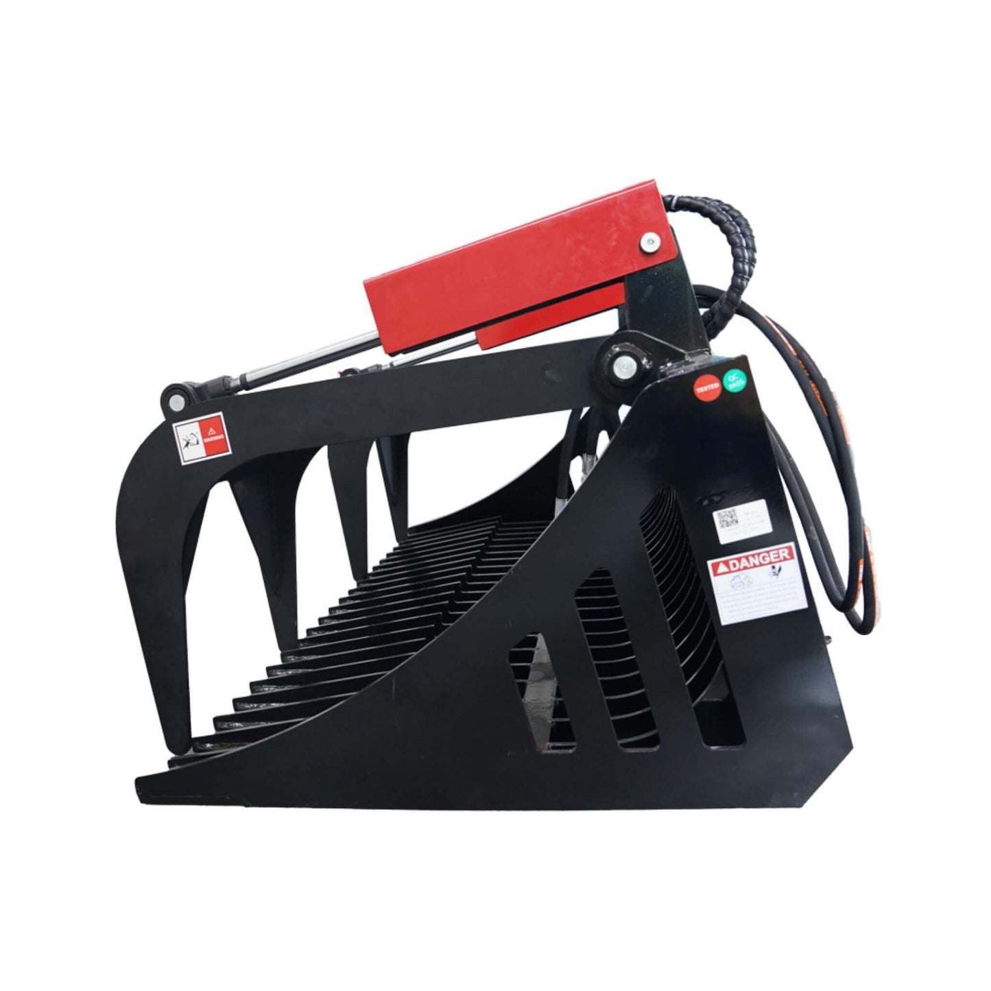 Heavy-Duty 72-Inch Rock Grapple Bucket Skid Steer Attachment with Quick Attach