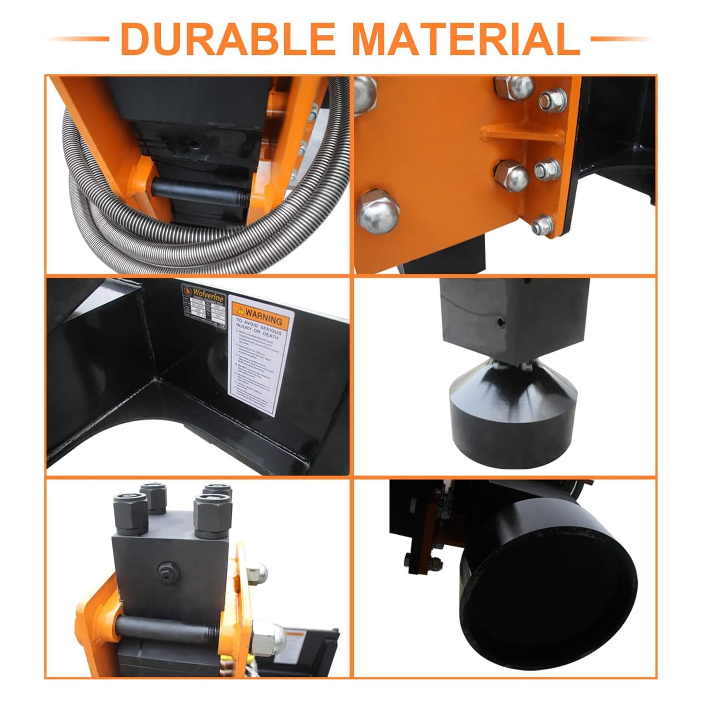 Heavy-Duty 750 FT-LB Hydraulic Skid Steer Pile Hammer Attachment