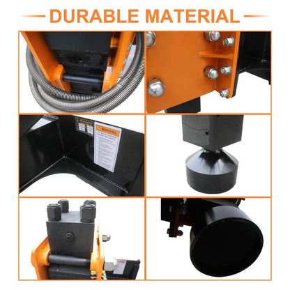 Heavy-Duty 750 FT-LB Hydraulic Skid Steer Pile Hammer Attachment