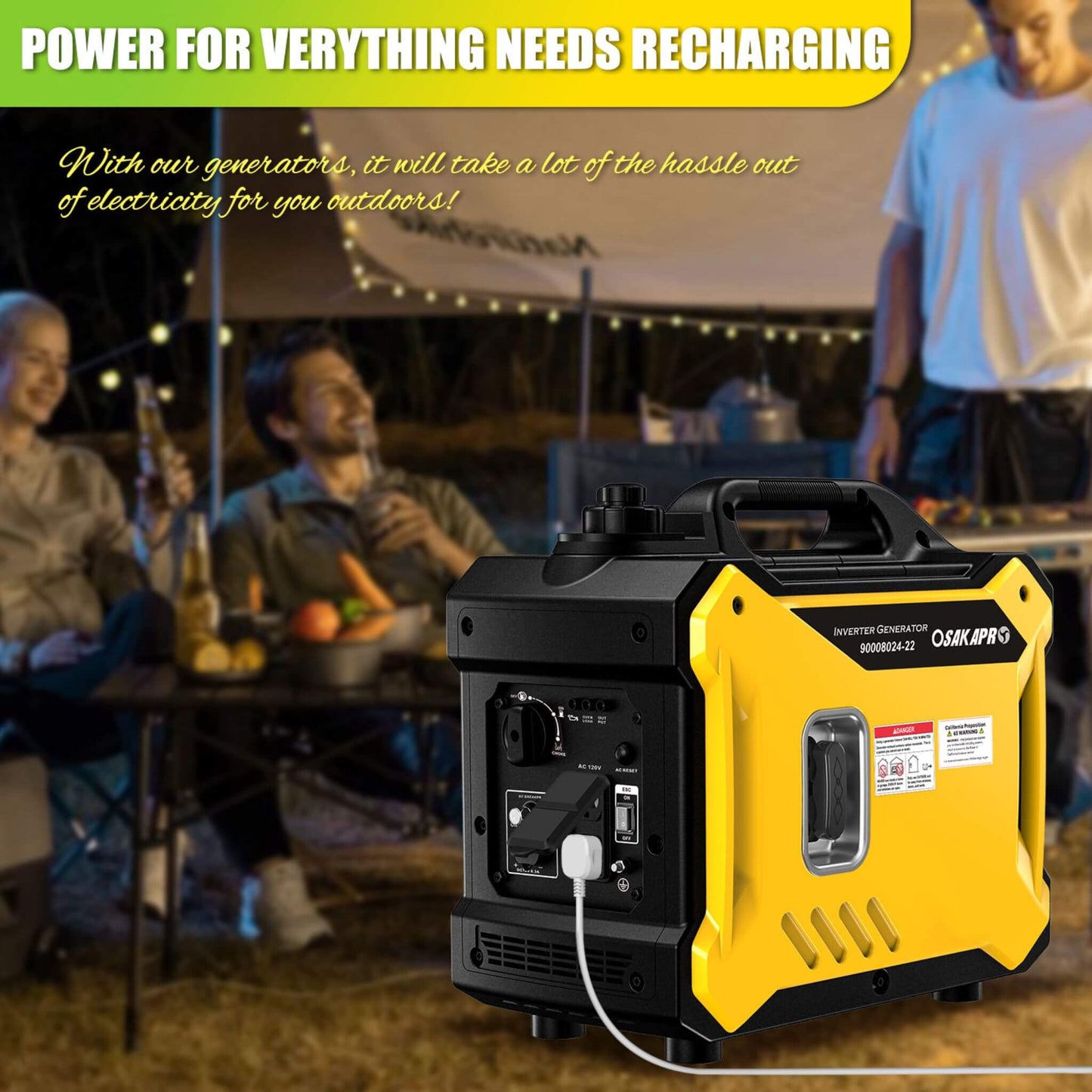 Heavy-Duty 79CC Ultra Quiet 2000W Inverter Portable Gas Generator