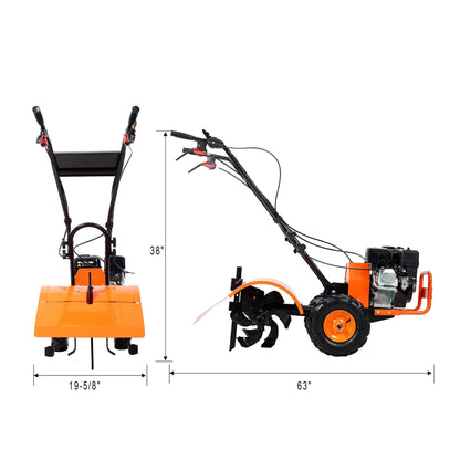 Heavy-Duty 7HP 212CC Rear Tine Power Tiller Gas Engine Garden Cultivator, 20 Inch
