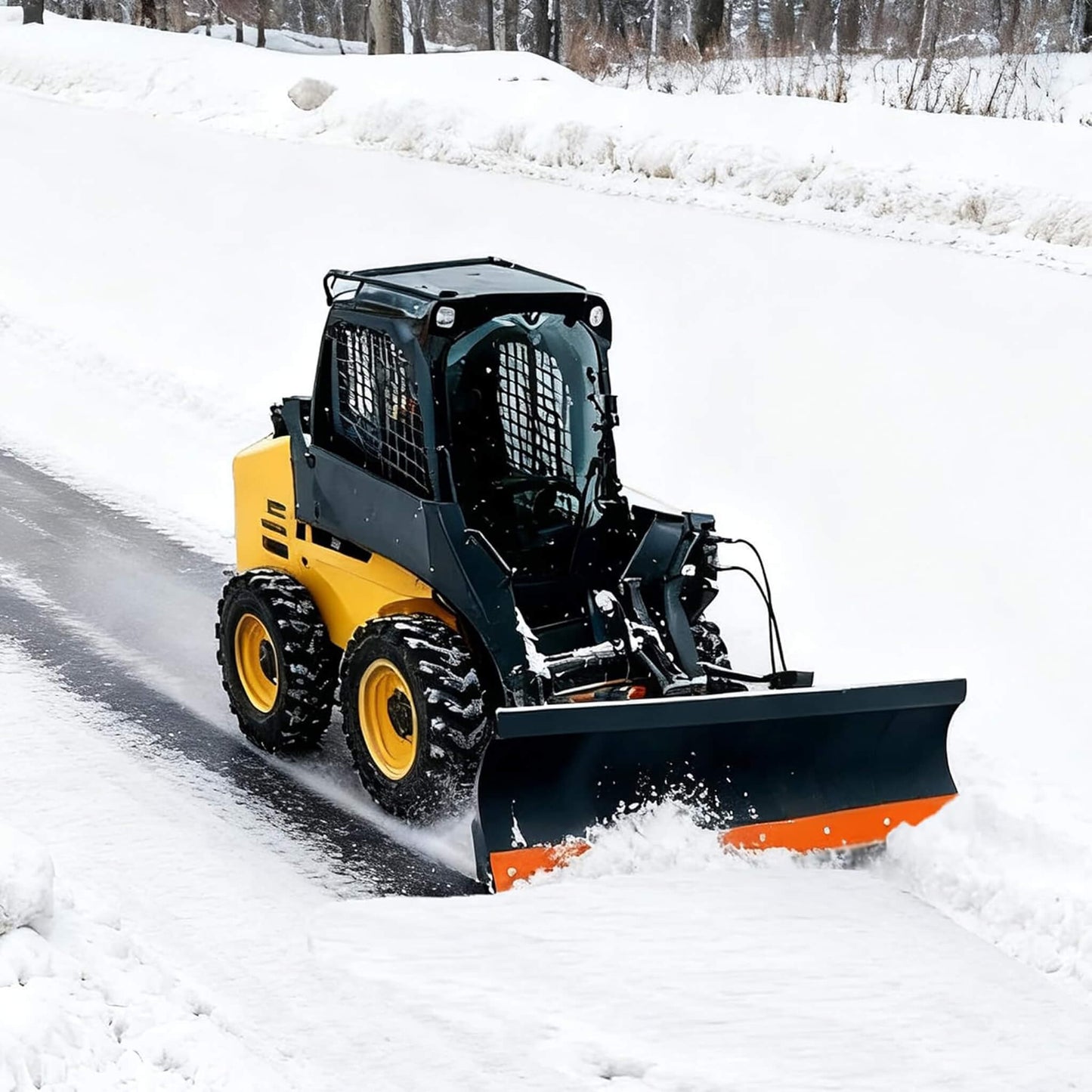 Heavy-Duty 84-Inch 6-Way Skid Steer Dozer Blade Attachment