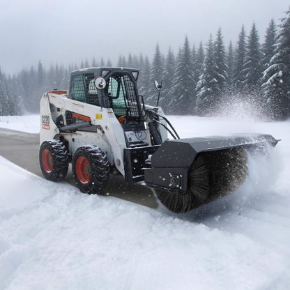 Heavy-Duty 84-Inch Snow Blower Angle Broom Skid Steer Attachment