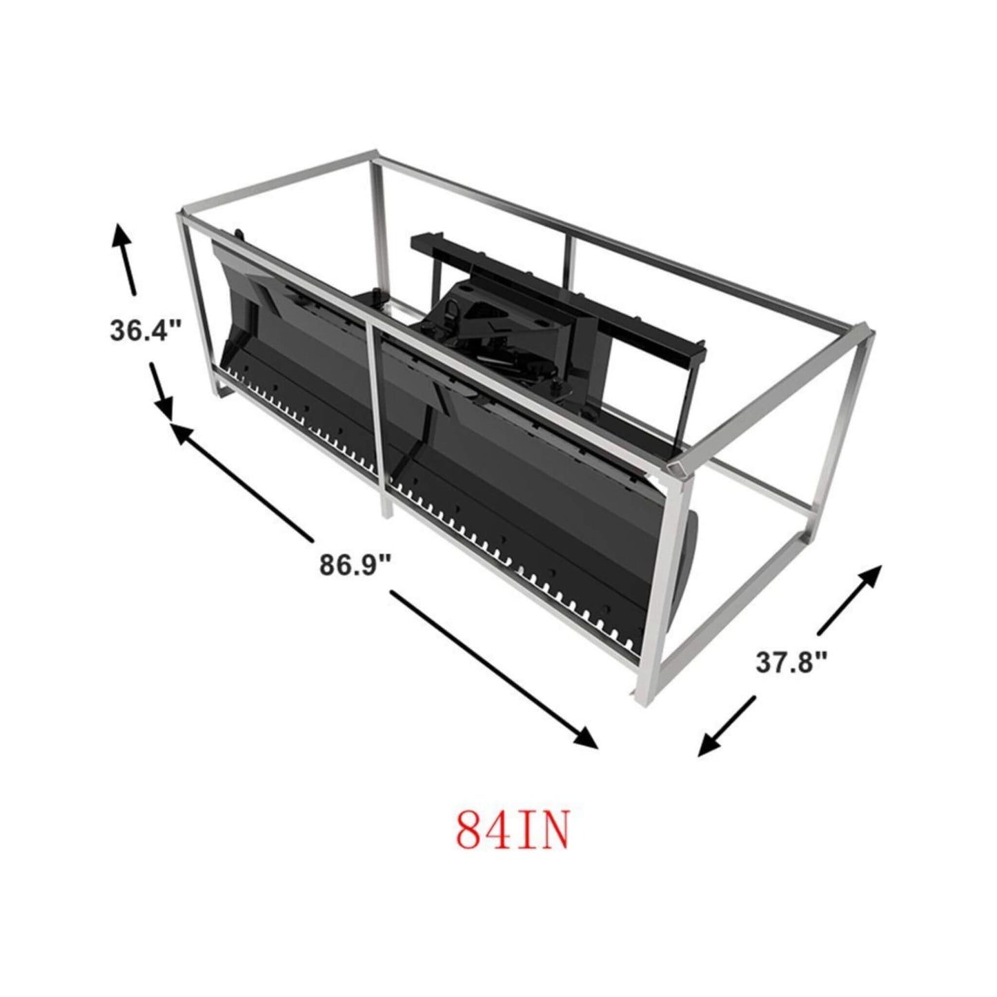 Heavy-Duty 84-Inch Snow Plow Attachment with Dozer Blade