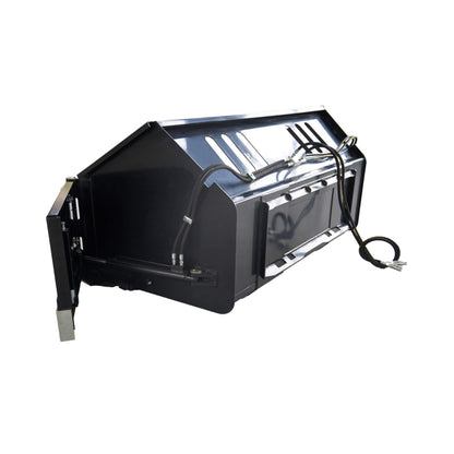 Heavy-Duty 89-Inch Snow Bucket Skid Steer Attachment with Swing Doors