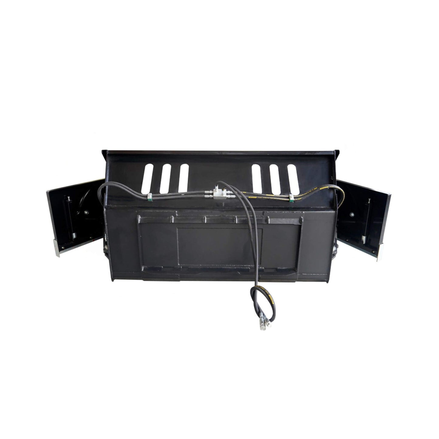 Heavy-Duty 89-Inch Snow Bucket Skid Steer Attachment with Swing Doors