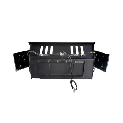 Heavy-Duty 89-Inch Snow Bucket Skid Steer Attachment with Swing Doors