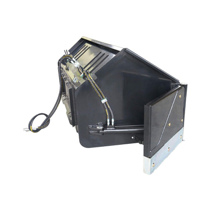 Heavy-Duty 89-Inch Snow Bucket Skid Steer Attachment with Swing Doors