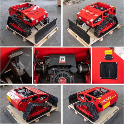 Heavy-Duty 9HP Commercial Remote-Controlled Oil-Electric Hybrid Track Drive with Plow