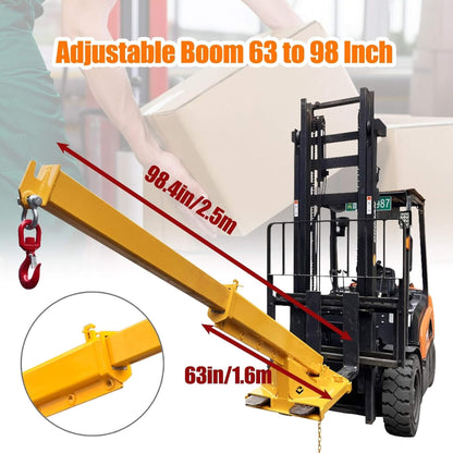 Heavy-Duty Adjustable Telescopic Forklift Jib Boom Crane