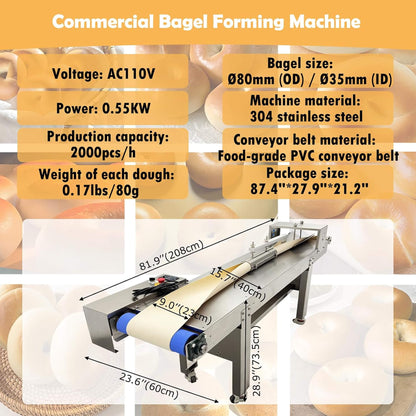 Heavy-Duty 110V Automatic Commercial Stainless Steel Bagel Machine