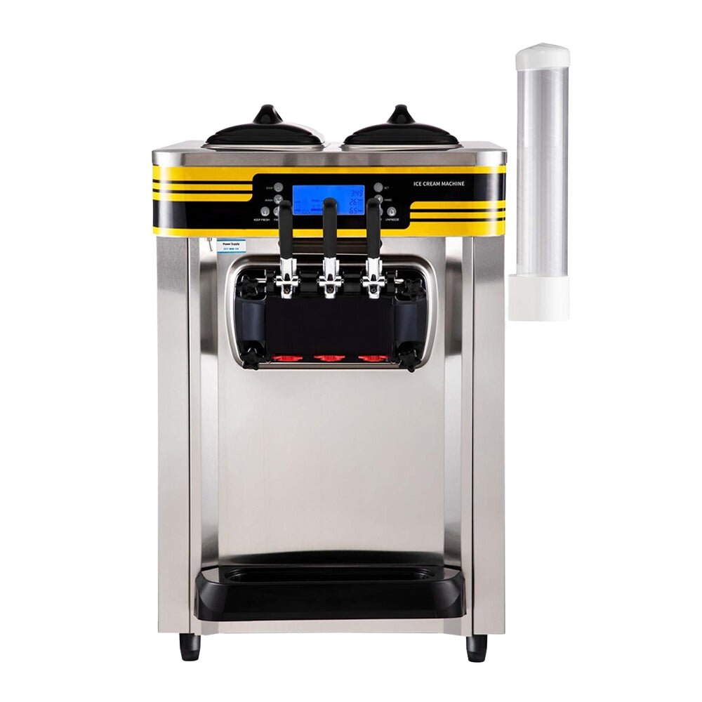 Heavy-Duty Commercial 3 Flavor Countertop Soft Serve Ice Cream Maker Machine 2350W