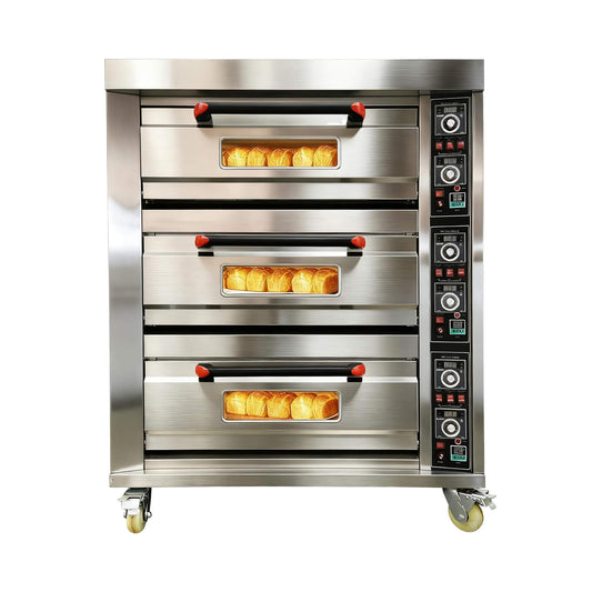 Heavy Duty Commercial Triple Deck 220V 19.8KW Electric Pizza Oven
