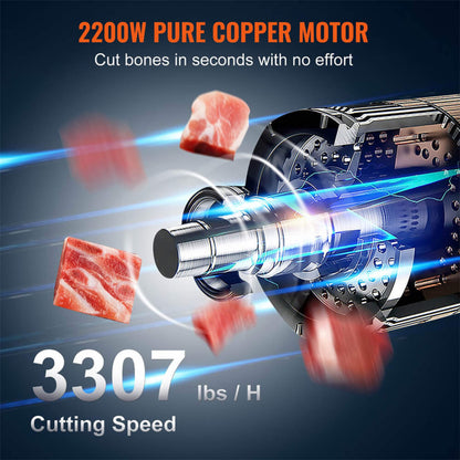 Heavy Duty Commercial Electric Meat Bone Saw Cutting Band Machine With 6 Saw Blades 2200W