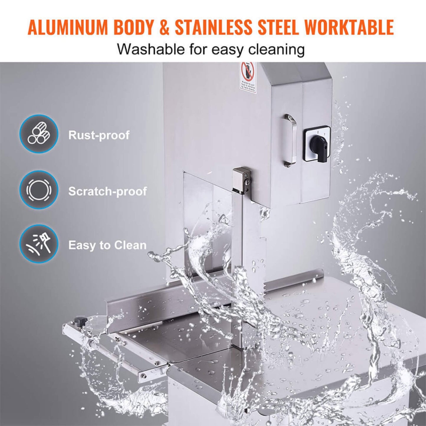 Heavy Duty Commercial Electric Meat Bone Saw Cutting Band Machine With 6 Saw Blades 2200W