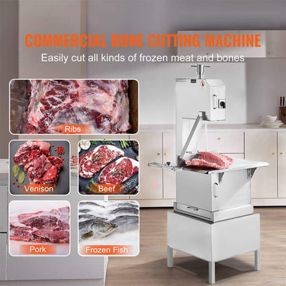 Heavy Duty Commercial Electric Meat Bone Saw Cutting Band Machine With 6 Saw Blades 2200W