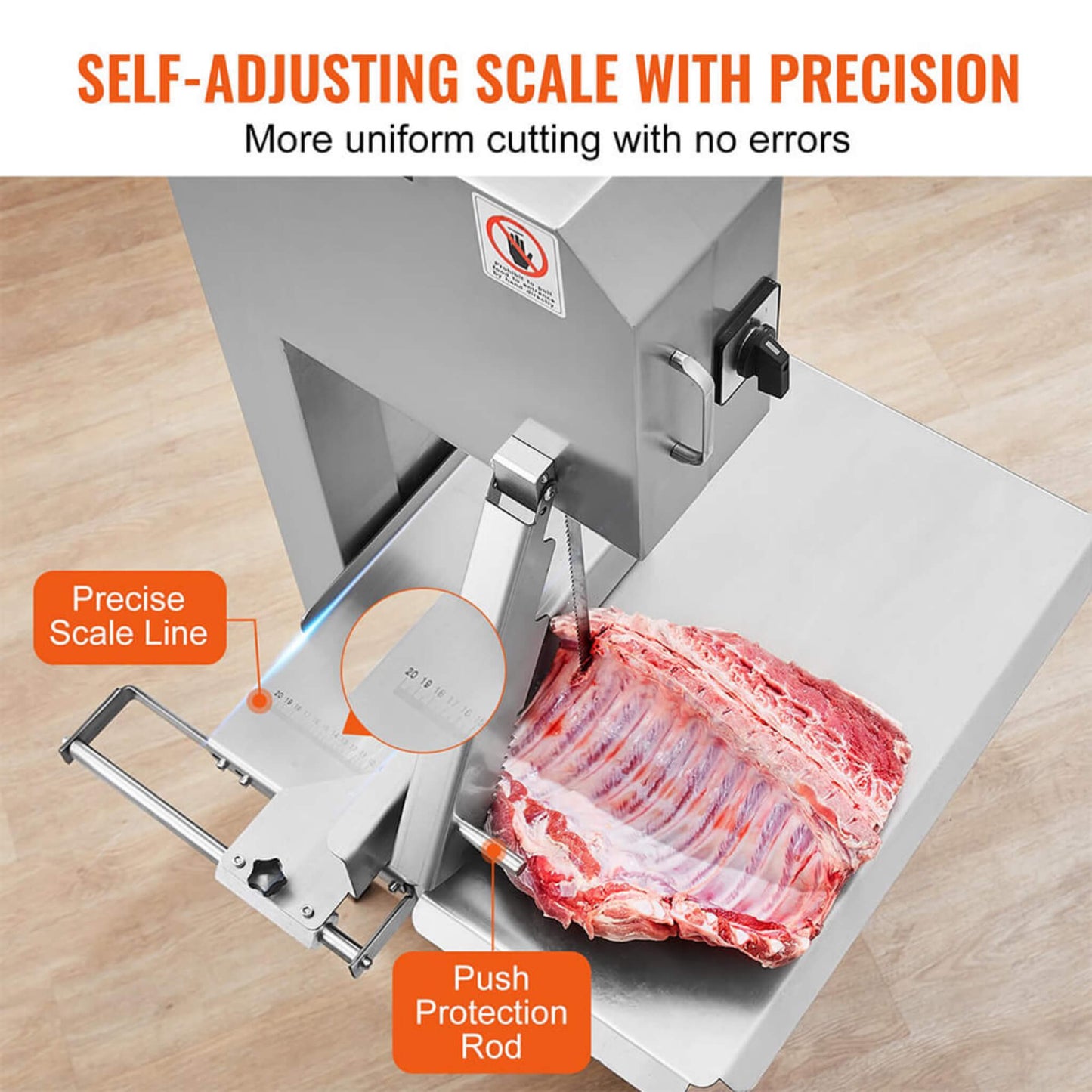 Heavy Duty Commercial Electric Meat Bone Saw Cutting Band Machine With 6 Saw Blades 2200W