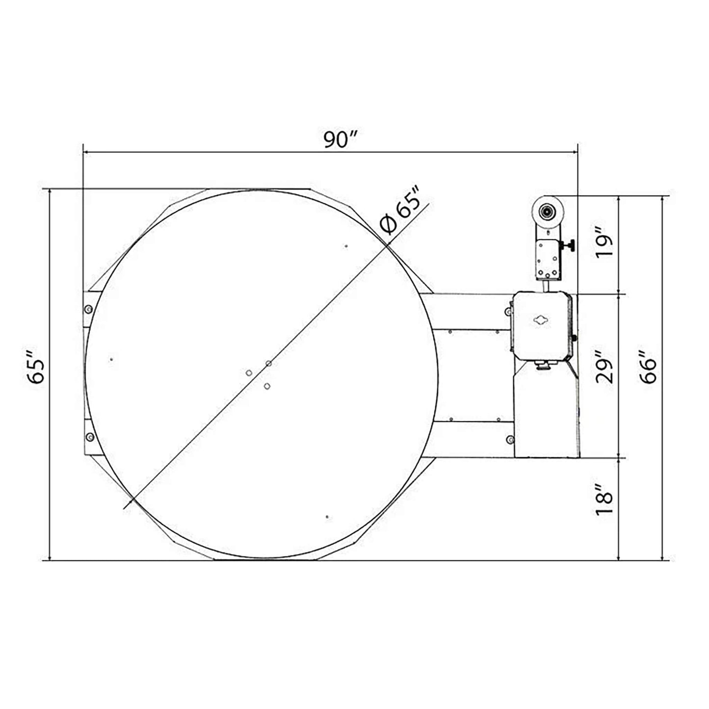 Heavy-Duty Commercial Pallet Carousel Shrink Wrapping Skid Turntable Machine