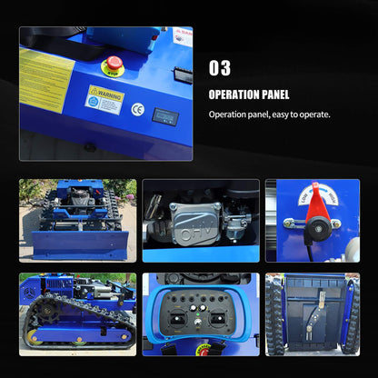 Heavy-Duty Commercial Remote-Controlled Lawn Mower with Snow Plow