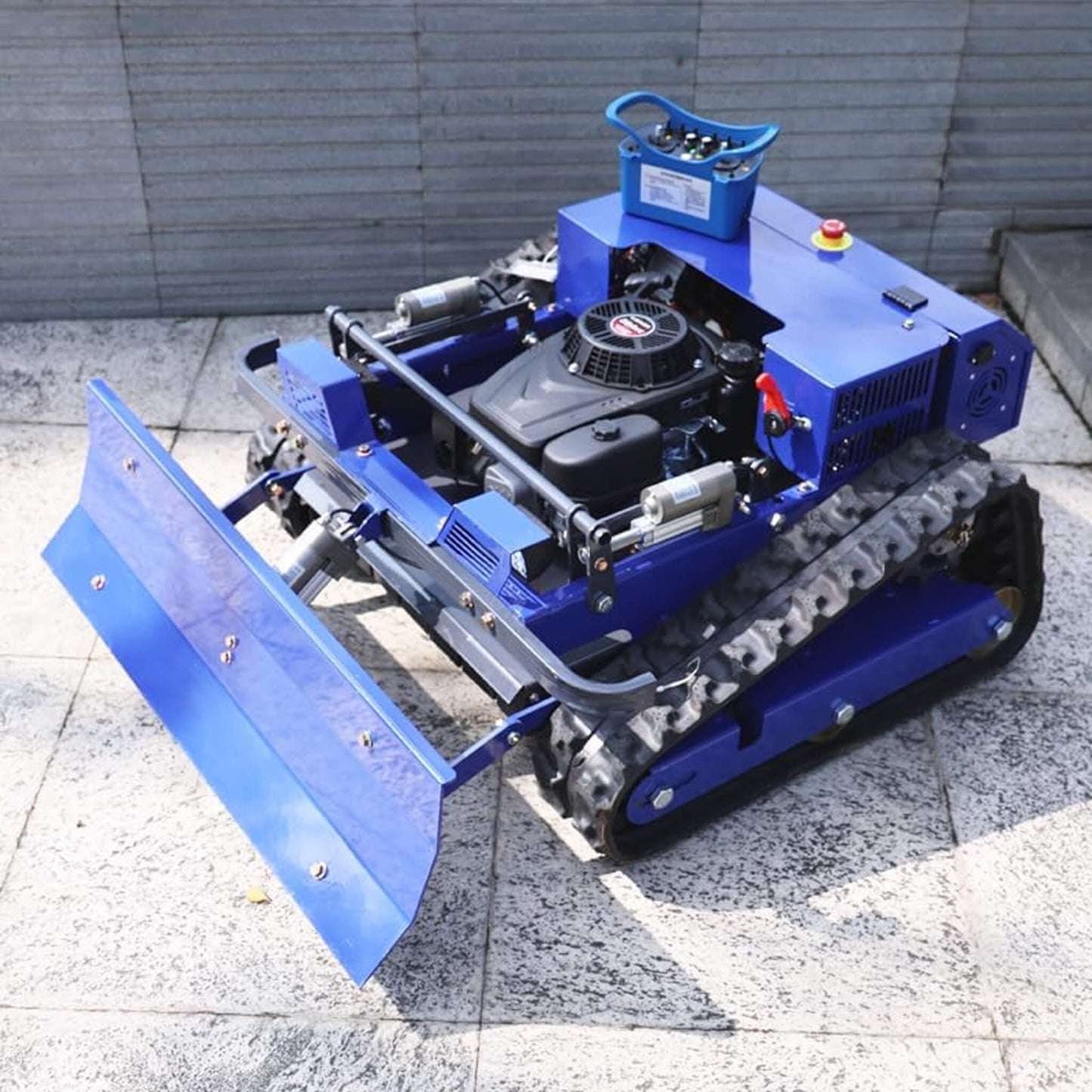 Heavy-Duty Commercial Remote-Controlled Lawn Mower with Snow Plow